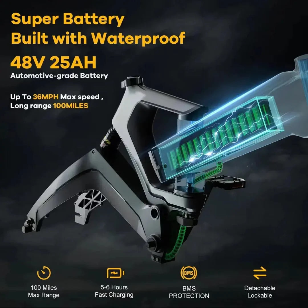 Cyber EK-6 PRO 48V25AH 40AH 100-120Miles 28MPH