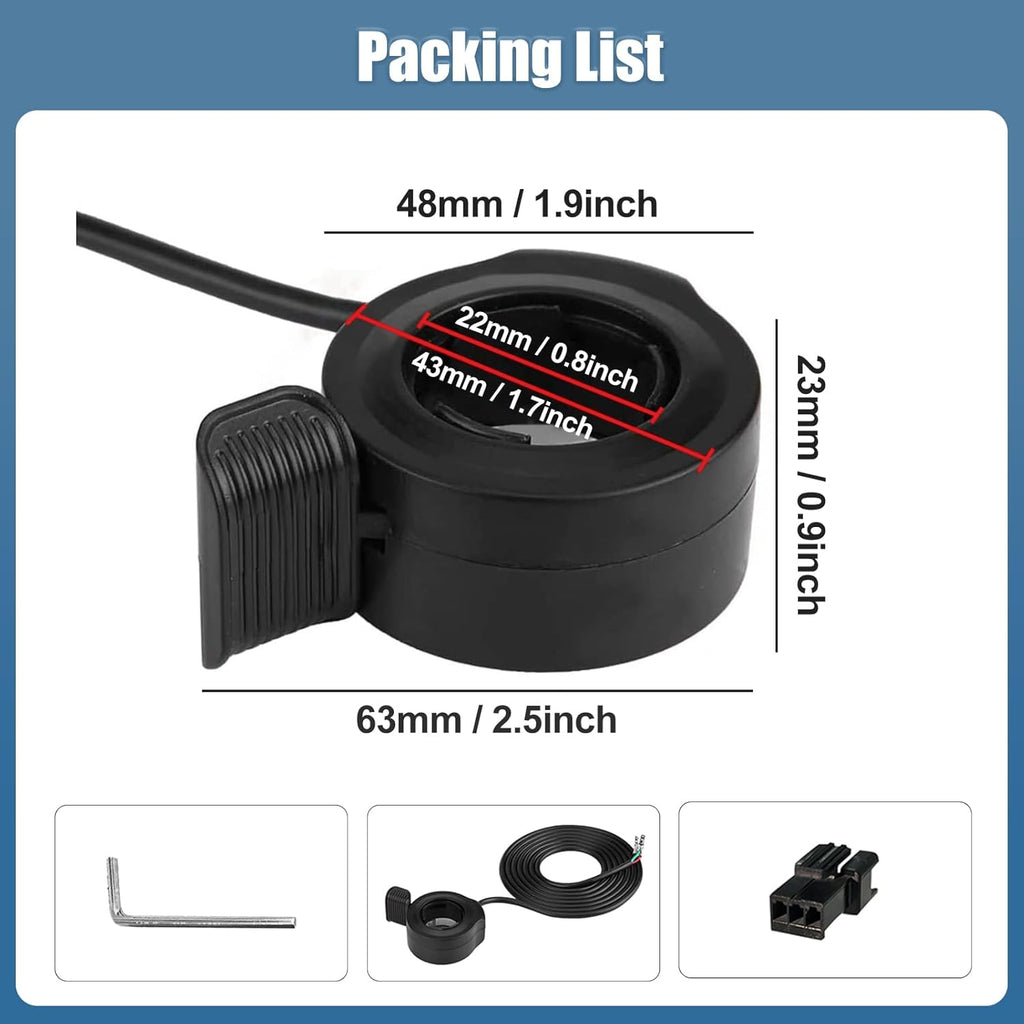 Thumb Throttle Ebike: Electric Scooter Throttle, Ebike Throttle, 7/8inch (22mm)