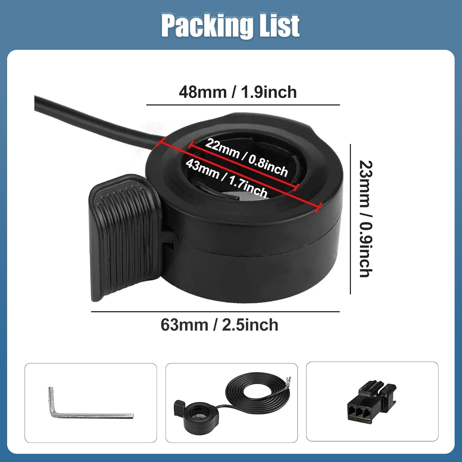 Thumb Throttle Ebike: Electric Scooter Throttle, Ebike Throttle, 7/8inch (22mm)