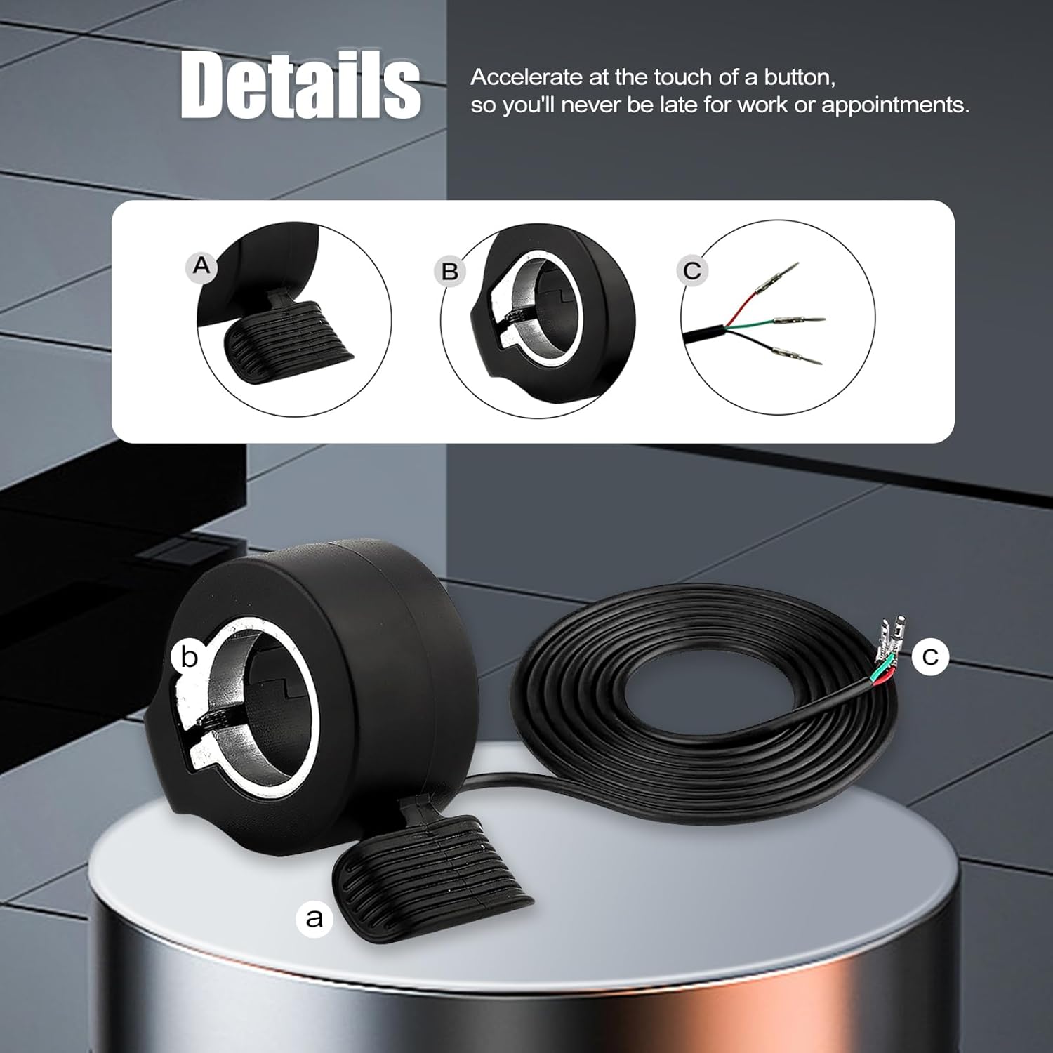 Thumb Throttle Ebike: Electric Scooter Throttle, Ebike Throttle, 7/8inch (22mm)