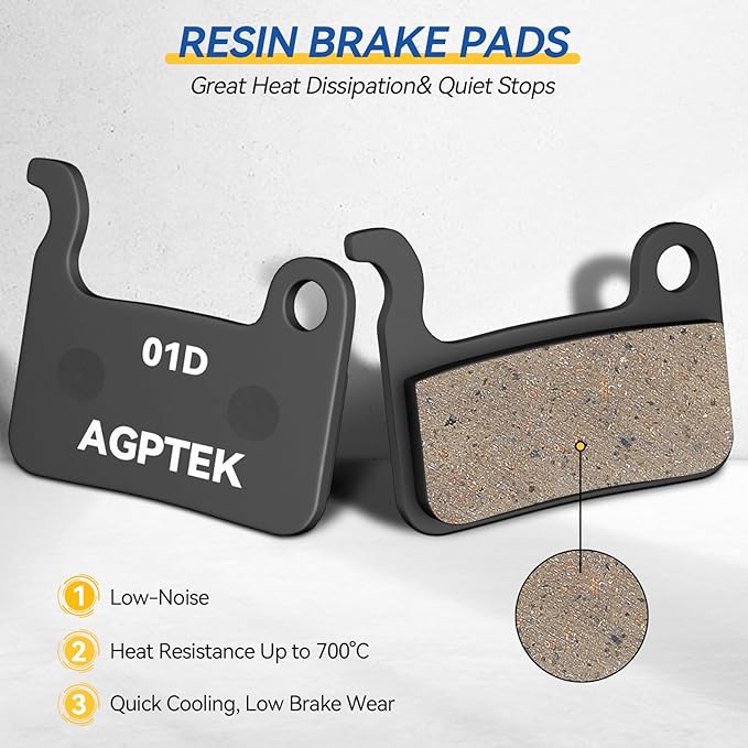 Bike Brake Pads, High-Performance Bicycle Brake Pad, 4 Pairs Semi-Metallic Bike