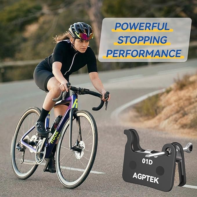 Bike Brake Pads, High-Performance Bicycle Brake Pad, 4 Pairs Semi-Metallic Bike